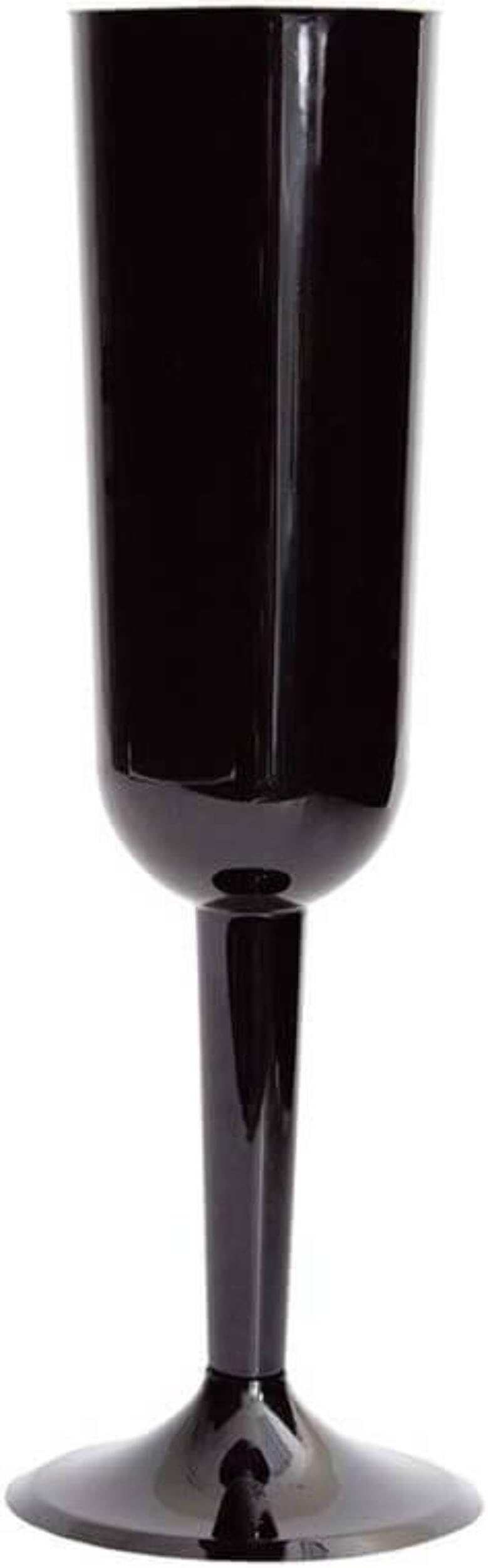 Plastic Champagne Flutes | Black | 4 Pcs.