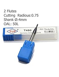 ougar8 Radius 0,5 0,75 1 1,5 2 3 CNC Fresa TiAlN de carburo de tungsteno de corte central Coated Ball Nariz End Mill 2 Flautas endmills espiral HRC45 micrograin Router Bits de carburo sólido (6pcs lot)