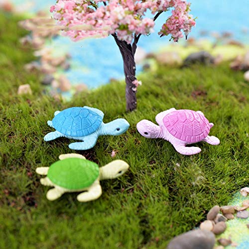 ZAMTAC 2pcs Small Cute Turtles Aquarium Micro Fairy Garden Miniatures Decoration Dollhouse Ornament Figurines Toys DIY Accessories - (Color: 2pcs Random) - Thumbnail 4