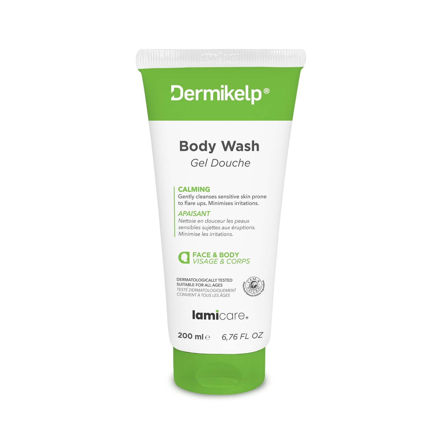Dermikelp® Body Wash for Sensitive Skin – Gently Cleanses and Soothes with CEM-K Sea Kelp Extract, Paraben-Free, Suitable for Daily Use, 200ml