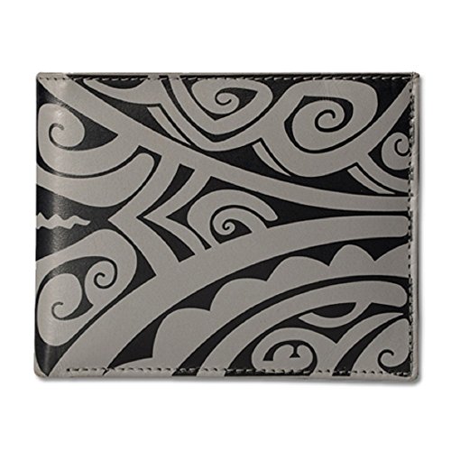 Polynesian Tattoo Bi-fold Wallet for Men Genuine Leather