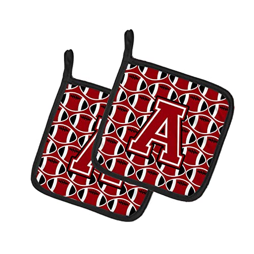Caroline's Treasures CJ1073-APTHD Letter A Football Red, Black and White Pair o…