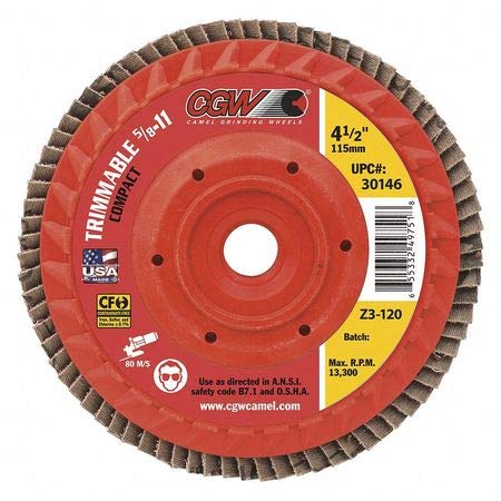 Flap Disc, 6x5/8-11, C3-60G, Cmpct-Trim Cer, (Pack of 10)