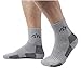 Airka Men's Hiking Socks 3 Pairs - Full Thickness Micro Crew for Trekking Mountaineering (Red+Blue+Grey)