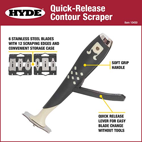 Hyde Contour Scraper with 6 Changeable Blades , multicolor 10450