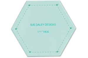 SUE DALEY DESIGNS Hexagon Template Patchwork with BUSYFINGERS EPP English Paper Piecing (1 1/2 inch)