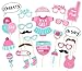 Lanlan 25 PCS Pink Funny Creative Different Style Photo Props for Baby Birthday Party Photography Decoration Accessories ( Glasses Diapers Bottle Beard etc)