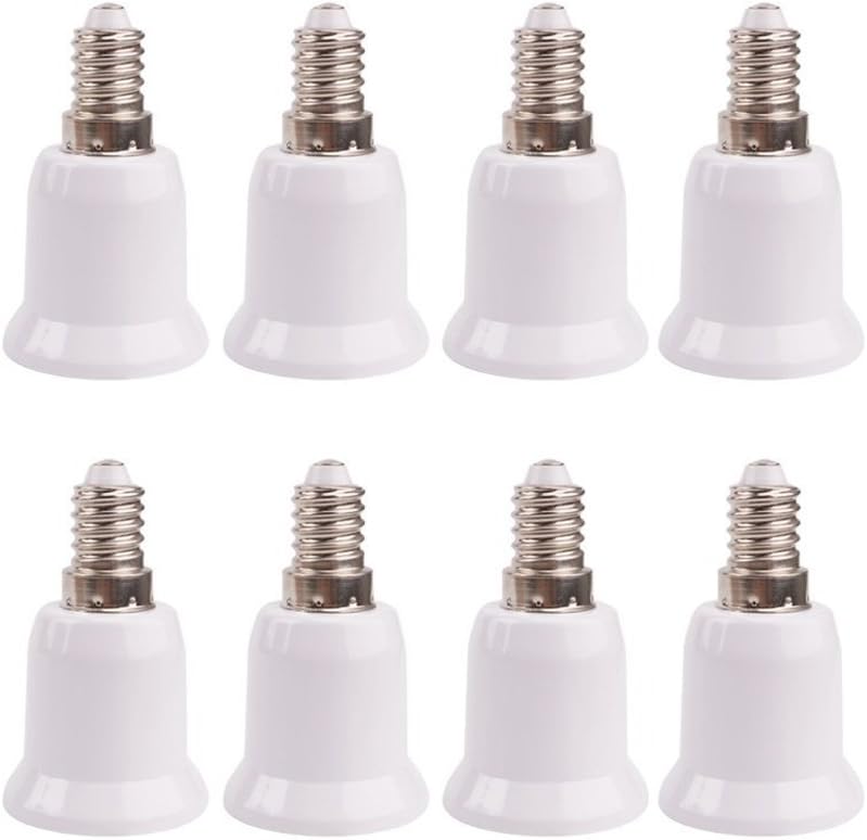 Newkeen 8PCS Lamp sockets Adapter Converter - E14 Socket to E27 Socket Lamp Adapter for LED, Halogen, Energy Saving Lamps
