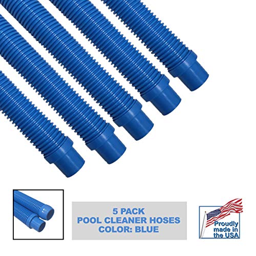 Destroyer Plastics 1 Year Manufacture Warranty Universal Swimming Pool Cleaner Hose 48" Long Kreepy Krauly Baracuda G3 G4 Hayward Navigator Pool Vac Ultra AquaBug (5, Blue)