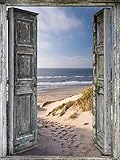 DIY 5D Diamond Painting by Number Kits, Crystal Rhinestone Embroidery Paint with Diamonds, Full Drill Canvas Art Picture for Home Wall Decor(Seaside Scenery-1, 11.81x15.74in)