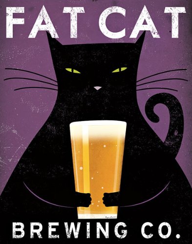 Fat Cat Brewing no City Ryan Fowler Advertisements Vintage Beer Ads Print Poster 11x14