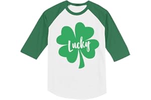TSTARS St Patricks Day Shirt Irish Lucky Charm Clover Youth Kids Raglan T-Shirt