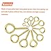 HELIFOUNER 200 Pieces 11 Sizes Brass Plated Steel Screw Eyes Assortment Kit