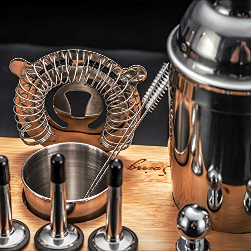 Soing Cocktail-Shaker-Set, silberfarben, 24-teilig, perfektes Barkee-Set zum Mixen von Getränken, Edelstahl-Barwerkzeuge… – Bild 8