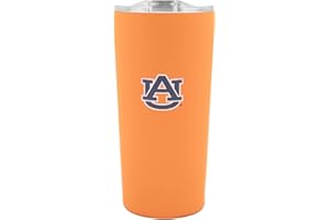 Decorvo Officially Licensed Collegiate Stainless Steel Tumbler - Double Walled Insulated Travel Tumbler with Slide Lid - 18 oz (Auburn Logo - Orange)