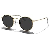 MERRY'S Trendy Round Metal Polarized Sunglasses for Women and Men Retro Classic Vintage Shades S6447