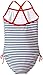 Kanu Surf Girls' Layla Beach Sport Banded 1 Piece Swimsuit, Bali Navy Stripe, 8