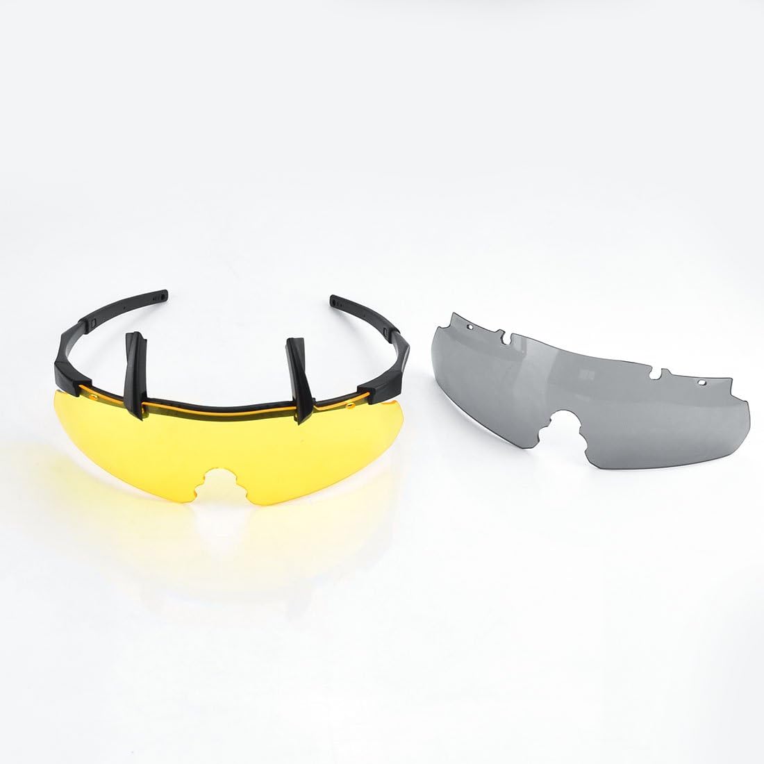 XAegis Tactical Eyewear 3 Interchangeable Lenses Outdoor Unisex Shooting Glasses: Clothing