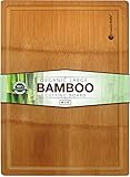 Extra Large Rolled Bamboo Cutting Board with Drip Groove 18x12