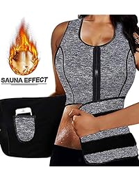 SlimmKiss Chaleco de neopreno para mujer, adelgazante, moldeador de cuerpo con cinturón ajustable para la cintura, pérdida de peso