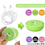 Tangle-Free Earbuds Holder Storage Case Earbuds Holder Wrap Portable Earbuds Holder Wrap Silicone Headphone Earphone Cable Compact Storage Cord Wrap Winder Headphones Keeper System Organizer