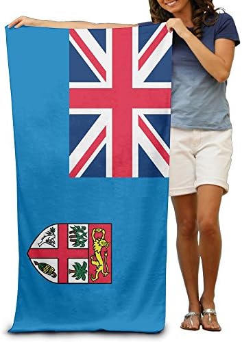 Yisliferunaz Fiji Flag Beach Towels Luxury 100% Polyester Pool Bath Sheets Large Towel For Beach Blanket Cover Tent Floor Yoga Mat 31.5" X 51.2",Natural Soft Quick Dry