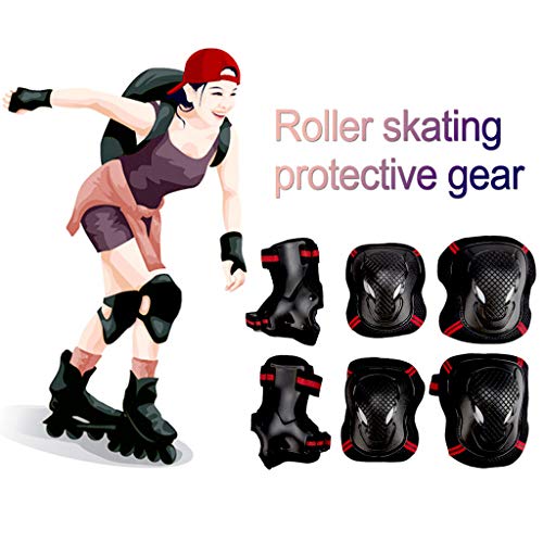 Huangou BMX Bike Knee Pads and Elbow Pads Wrist Guards Sports Protective Gear Safety Pad Safeguard Protective Gear Set for Biking, Riding, Cycling and Multi Sports Safety - Ship from US (S, Red)