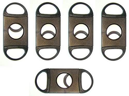 Standard Black Double Blade Guillotine Cigar Cutter - 5 Pack