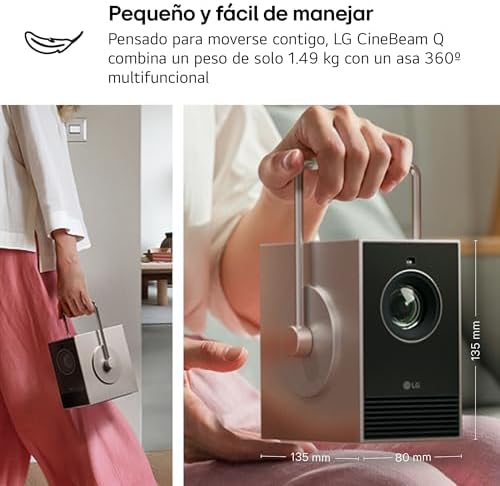 PU600U - Projetor CineBeam 4K UHD, Laser 3 Ch (RGB), Smart TV WebOS 24, Brilho de 600 Lúmens, HDR10 e HLG, Ecrã até 120", AirPlay 2 e Partilha de Ecrã, Bluetooth, Prata/Preto
