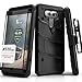 LG V20 Case, Zizo [Bolt Series] with FREE [LG V20 Screen Protector] Kickstand [12 ft. Military Grade Drop Tested] Holster Belt Clip - Case for LG V20 Black/Black