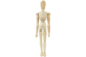 IBLUELOVER 8.6" Tall Wooden Mannequin Artist Wooden Manikin with Stand 3D Movable Jointed Blockhead Wood Figure Model Drawing Mannequin Figure Human Body Model Ornaments for Home Office Tabletop Decors