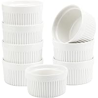 6 OZ Ramekin Bowls,WERTIOO 8 PCS Ramekins for for Baking and Cooking, Oven Safe Sleek Porcelain Ramikins for Pudding, Creme B