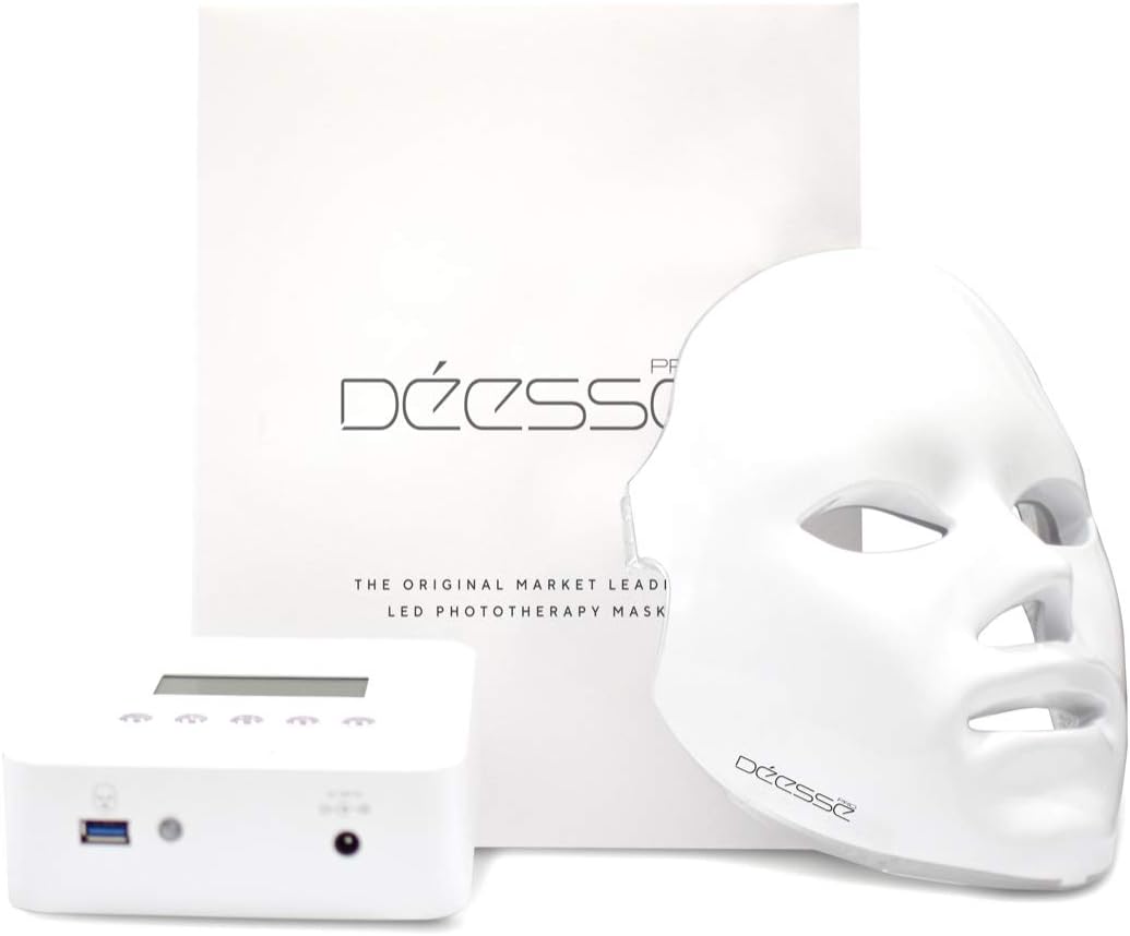 Déesse PRO LED Light Therapy Face Mask, White, 1700 gram. 4 Wavelengths for Anti-Ageing, Brightening