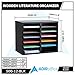 AdirOffice Wood Adjustable Literature Organizer (12 Compartment, Black)