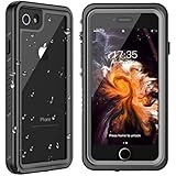 MYJOJO iPhone 7 Waterproof Case iPhone 8 Waterproof Case, 2019 Full Body Protective Shockproof Sandproof Dirtproof IP68 Underwater Outdoor Waterproof Case for iPhone 7 & iPhone 8 (Black/Clear)