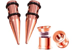 HEKEUOR 9MM Screw Fit Ear Gauges Taper Plug Tunnel Stretching Body Piercing Jewelry for Women Men