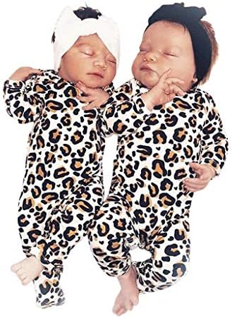 Putars Newborn Baby Infant Baby Girl Boy Leopard Print Clothes Romper Jumpsuit