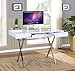 Kings Brand Furniture Kings Brand Contemporary Style White with Chrome Finish Legs Home & Office Desk