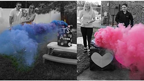 New Born Baby Gender Reveal Color Smoke Fountains, 2 Blue &amp; 2 Pink