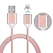 [Upgraded Version] SUKAR Magnetic Lightning USB Charger Braided Fast Cable, MagSafe Reversible Detachable Design Cord Adapter for iPhone 5 5c 5s iPhone 6 6s plus iPad iPod touch (Rose Gold)