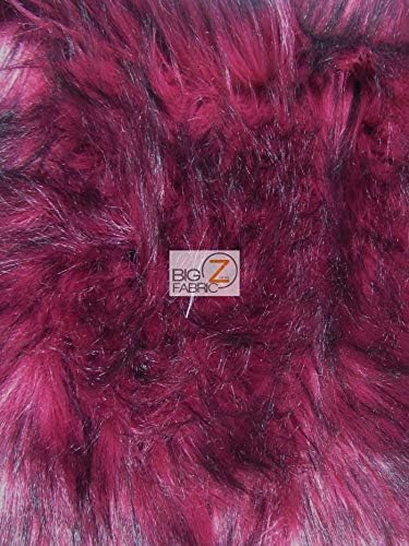 EcoShag Faux Fake Fur Arctic Alaskan Husky Long Pile Fabric Sold by The Yard DIY Coats Costumes Scarfs Rugs Accessories Fashion (Fuchsia)