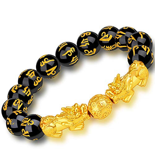 Pieces Feng Shui Bracelets Mantra Amulet Bead Obsidian Bracelets