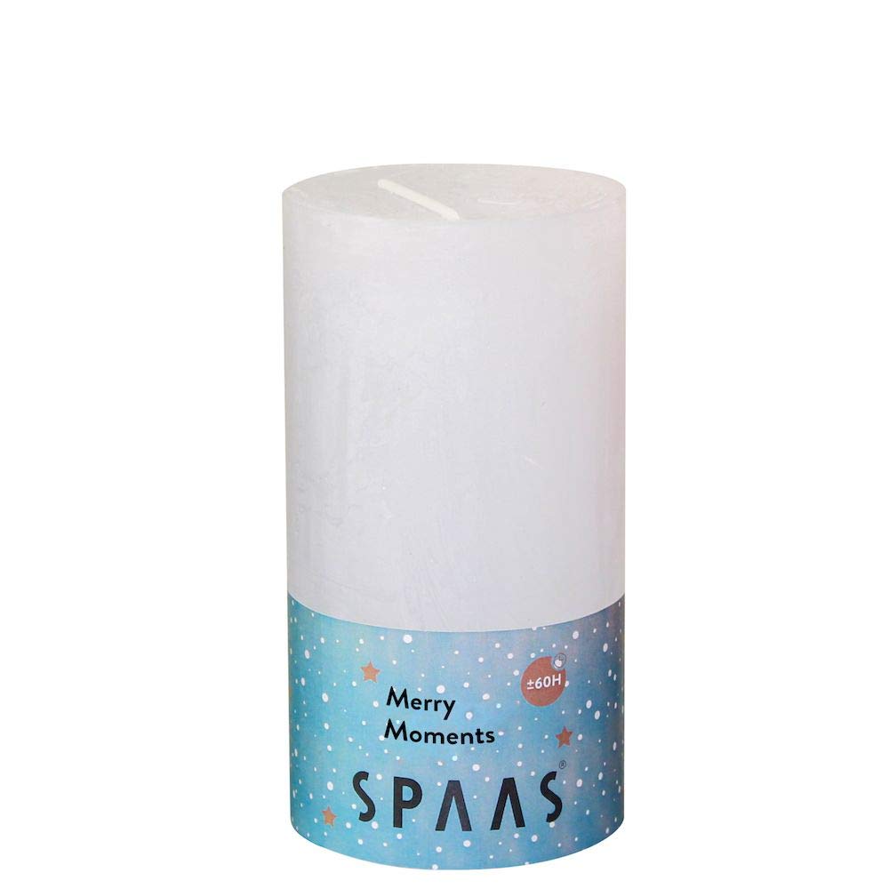 Spaas Rustic Scented Pillar Candle 70/130 mm, 60 Hours, Merry Moments