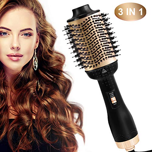 Hair Dryer Brush, Hot Air Brush, VSADEY One Step Hair Dryer & Volumizer 3 in 1 Hair Styling Brush Negative Ion Straightener & Curly Salon Reduce Frizz and Static for All Hair Types