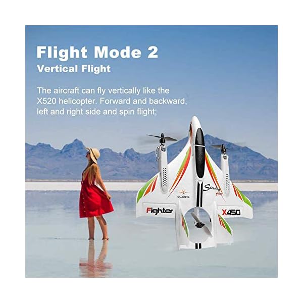XK X450 RC Flugzeug, 2.4G 6CH RC Segelflugzeug Starrflügelflugzeug, 3 Flugmodelle Bürstenlose RC-Hubschrauber Vertikale… – Bild 5