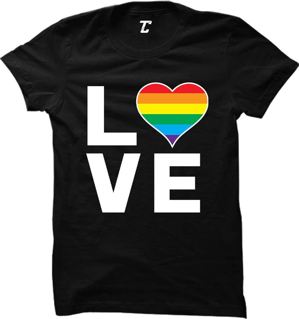 LGBTQ Love Women\u0027s Gay - Pride Rainbow Heart T-Shirt