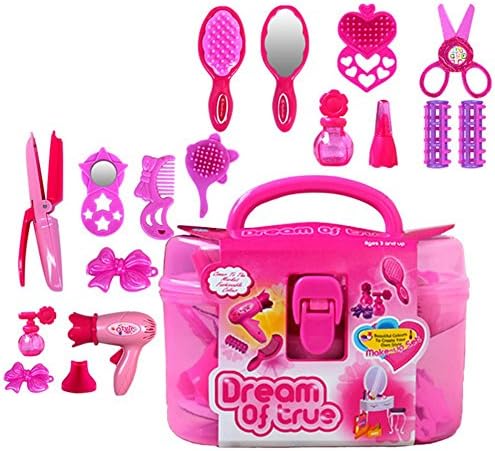 Mallya Fashion Pretend Beauty Vanity Case Set for Child Girls with 17Pcs