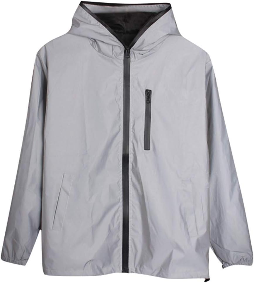 Reflective Jackets Men/Women Harajuku Windbreaker Jogging Night Jackets Windproof Hooded Streetwear Coat Outwear Coats