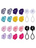 Willbond 8 Pairs Barefoot Sandals Flower and 2 Pairs Baby Girl's Aritificial Pearl Foot Flower Shoes, Totally 10 Pairs