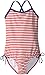 Kanu Surf Girls' Layla Beach Sport Banded 1 Piece Swimsuit, Bali Red Stripe, 14